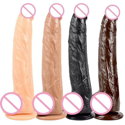 12" Realistic Dildo Double Cock with Powerful Suction Cups Realistic Penis Sex Toy Flexible Female G-Spot Masturbation Adult Toy
