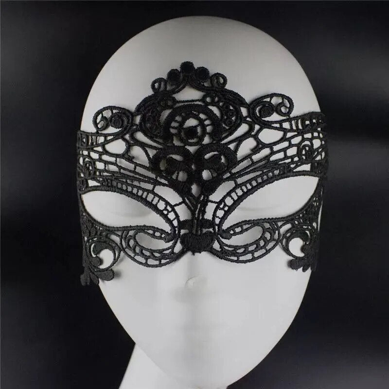 2023 HOT SALES Women Hollow Mask Sexy Cosplay Lace Masquerade Eye Mask Lingerie Halloween Accessories Gothic Fetish