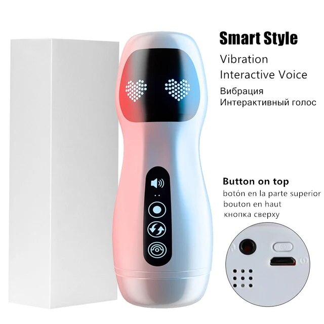 2023 New Male Masturbation Cup Vagina Sucking Vibration Smart Heating Blowjob Pocket Pussy Men Masturbator Sex Toys for Men 18+