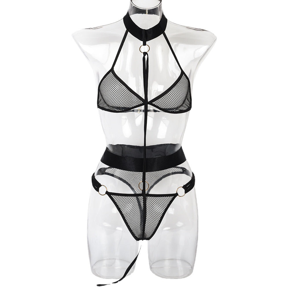 New Sexy Lingerie High Elastic Mesh Hanging Neck Strap Sexy Belt Sexy Suit