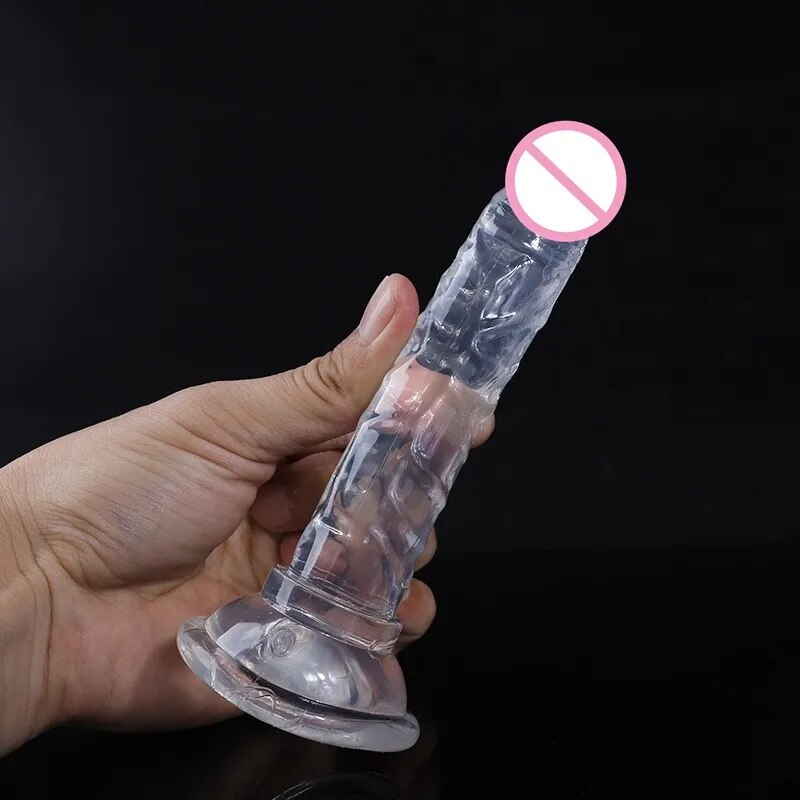 6 Size Jelly Dildo Realistic Penis Suction Cup Dildo Big Dick Female Masturbator Clitoral Stimulator Lesbian Sex Toys For Women