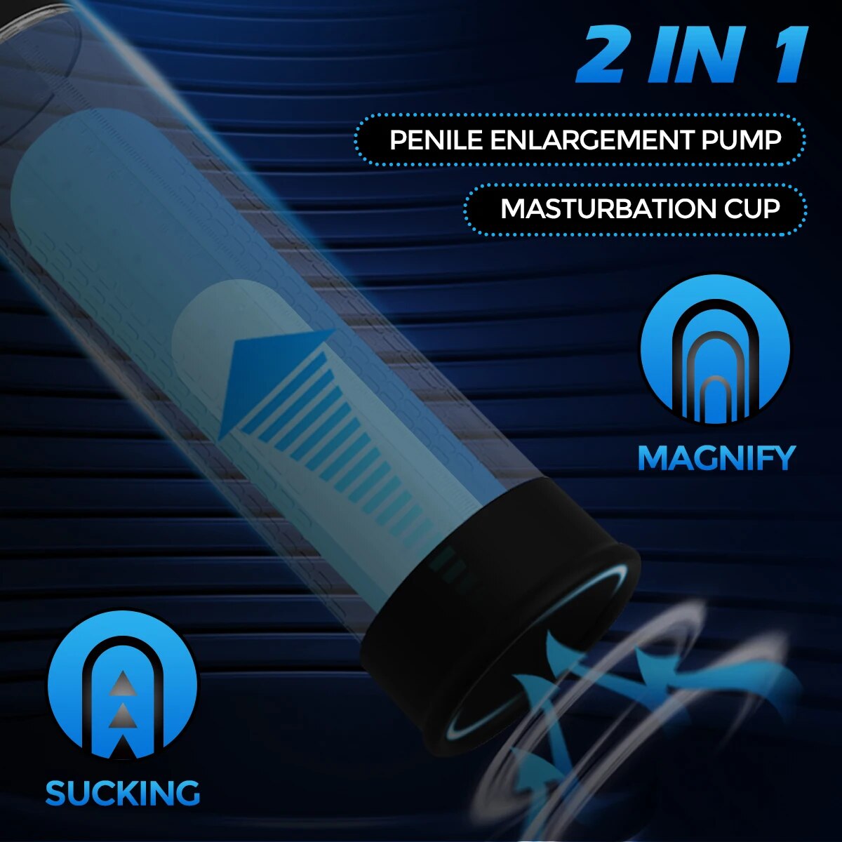 HESEKS IPX78 Penis Pump For Enlargement Electric Vacuum Pump with 7 Suction Levels Waterproof Sex Toy Masturbators For Men