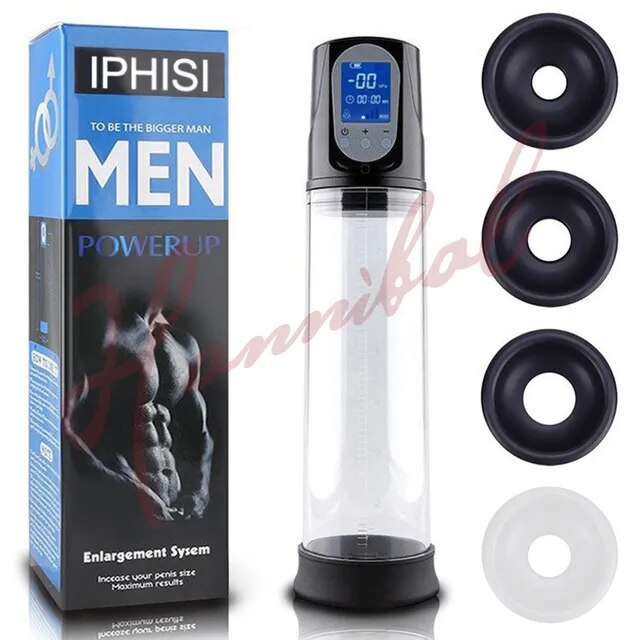 Hannibal Penile Vacuum Pump Penis Enlargement Enhancer Ring Electric Penis Pump Sex Toys for Men Male Masturbator Penis Extender