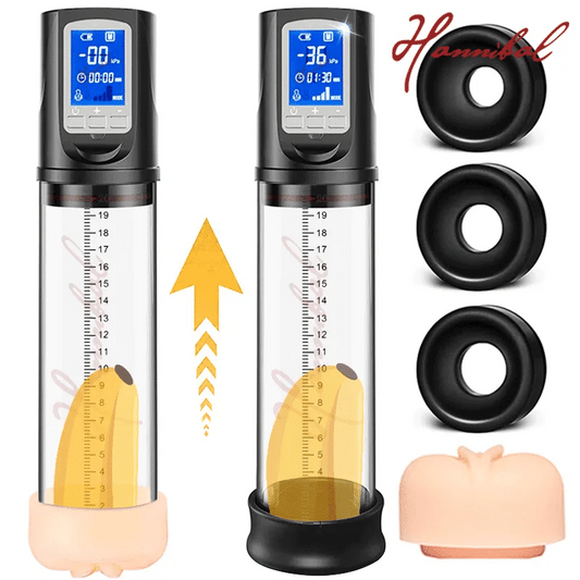 Hannibal Penile Vacuum Pump Penis Enlargement Enhancer Ring Electric Penis Pump Sex Toys for Men Male Masturbator Penis Extender