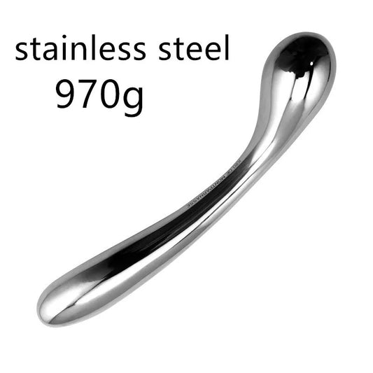 Heavy Stainless Steel Double Fake Dildo G Spot Wand Anal Beads Butt Plug Metal Prostate Massager Vaginal Female Sex Toy Women