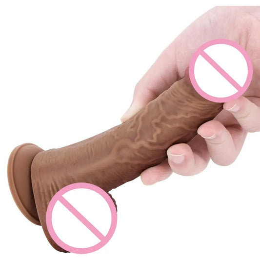 Realistic Dildos Portable Mini Powerful Sucker Silicone Penis Dildo Women Vagina Sex Toys Anal Plug Strap on Dildo 18+ Sex Shop