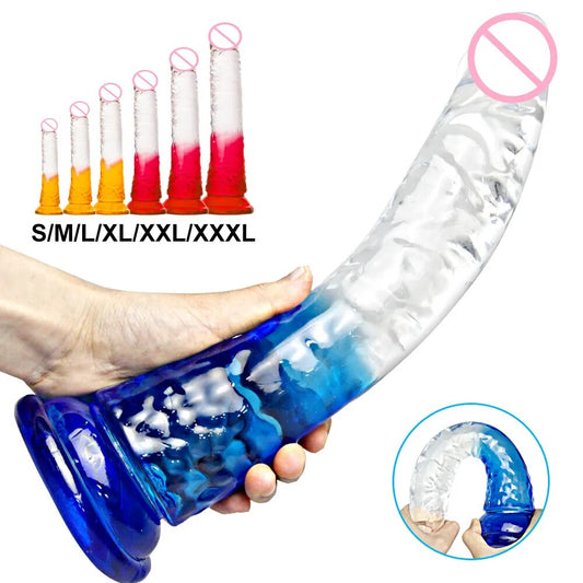 Realistic Jelly Dildo XXXL Strong Suction Cup Vagina Anal Massage Female Masturbation Huge Penis Big Dick Sex Toys for Woman 18+