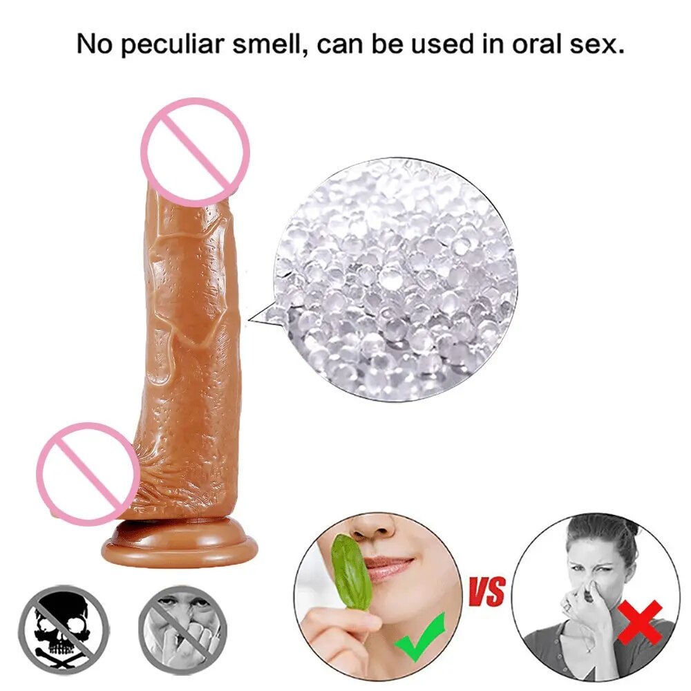 Realistic Silicone Dildo Huge Sucker Soft for Women Masturbator Female Vagina Massage Anal Plug Sex Product 18+