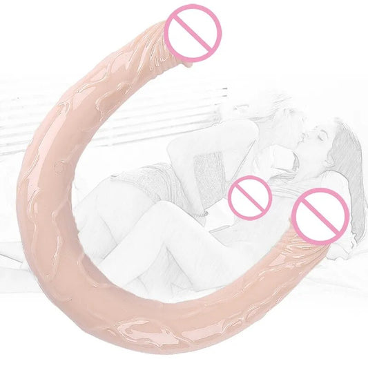 Soft Silicone Jelly Double Headed Dragon Dildos Vaginal G-spot Massage Orgasm Cock Lesbian Masturbator Butt Plug Sex Flirt Dildo