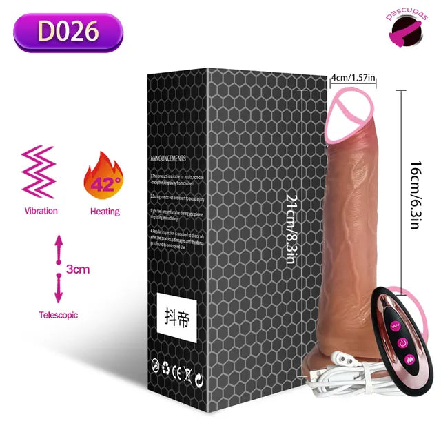 Wireless Vibrator Telescopic Dildos For Women Big Dildo Vibrador Heating Skin Feeling Dick Realistic Penis Large falos Silicone