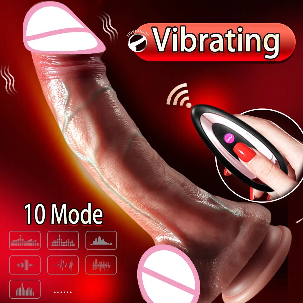 Wireless Vibrator Telescopic Dildos For Women Big Dildo Vibrador Heating Skin Feeling Dick Realistic Penis Large falos Silicone