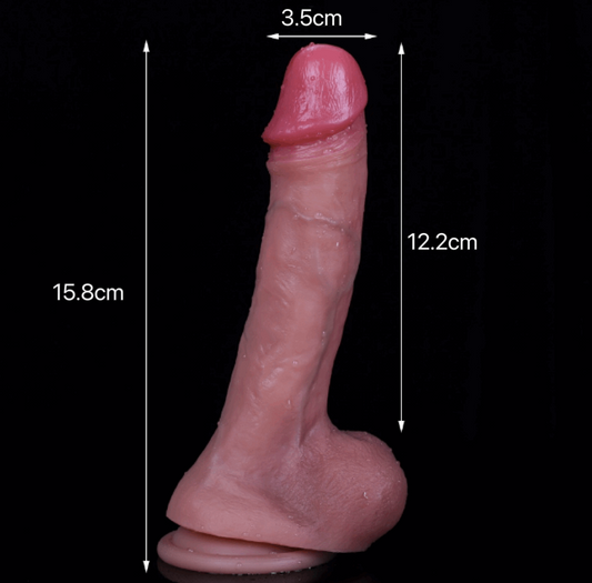 6.2 inches Realistic 1:1  Cute Dildo Suction Cup Anal Vagina Sex Toy LGBT Friendly  Ballsacks