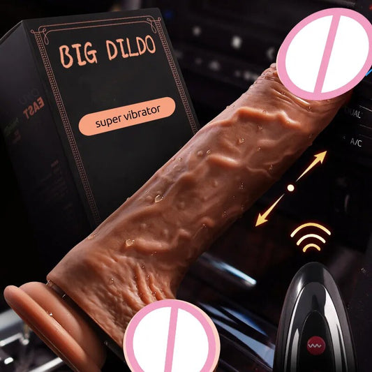 realistic big dildo vibrator penis telescopic swing heating silicone dildos female remote control vibrators for women UYO