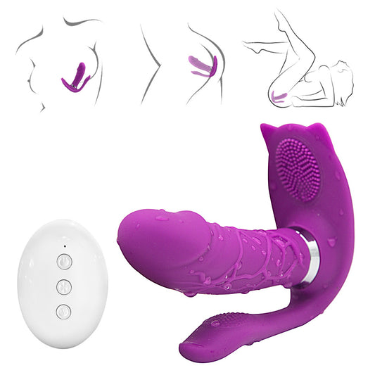 Adult Toy for Women Pleasure Licking Wearable Vibrator Smooth Flexible Silicone Wireless Remote Control Vibrating USB Rechargeable Massager for Woman Tshirt