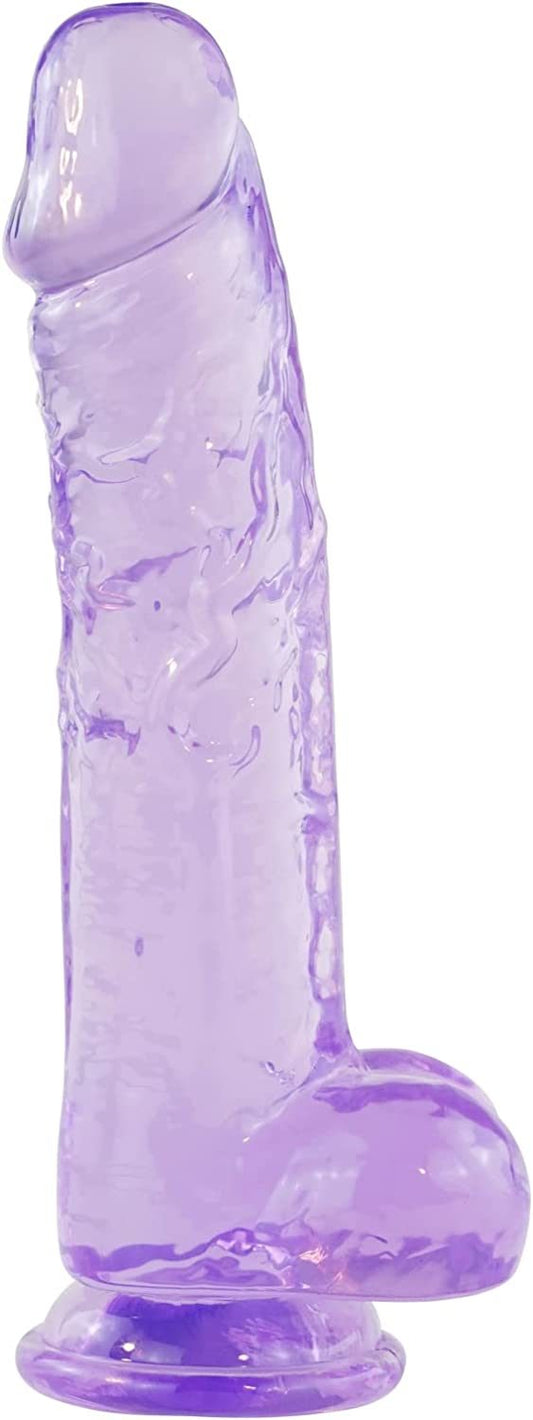 Crystal Realistic Giant Dildo Silicone Adult Sex Toys for Women;  9 InDetails
EXQUISITE WORKMANSHIP –  Vividly simulated glans; lifelike and exquisite veining; and realistic testicles; this giant monster dildo feels like the real dick.